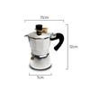 Measurements of Coffee Culture silver stove top coffee maker 1 espresso cup