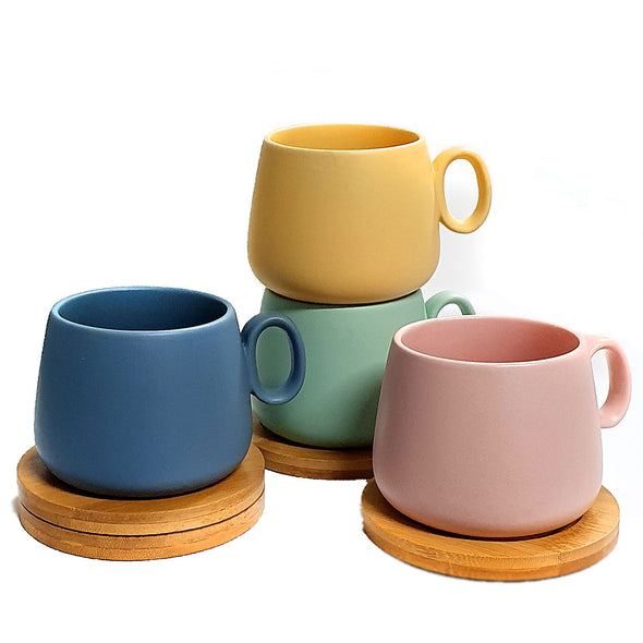 Coffee Culture Coffee and Tea Cup with Saucer <br>Matte Colour <br>250ml