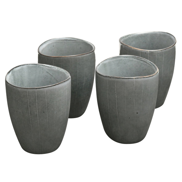Coffee Culture set of 4 Coffee and Tea Cup Reactive Stone Stripe 280ml