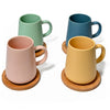 Coffee Culture set of 4 Coffee and Tea Cup with Coasters Matte Colour 320ml