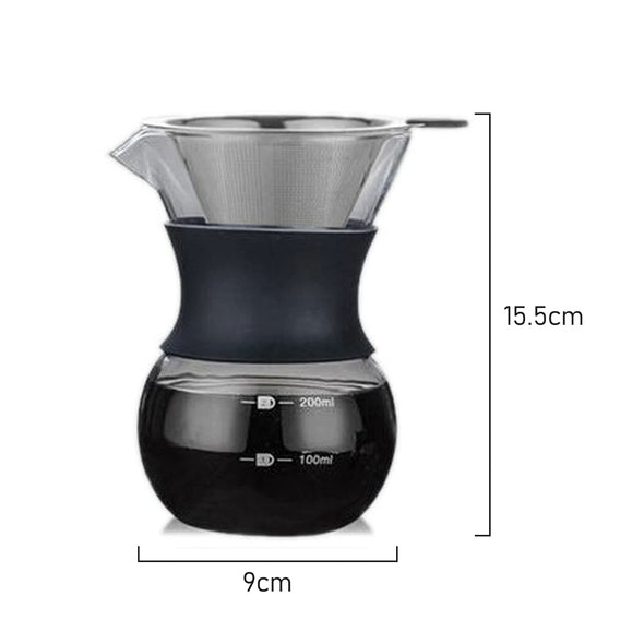 Measurements of Coffee culture borosilicate glass Pour Over Coffee Maker 200ml