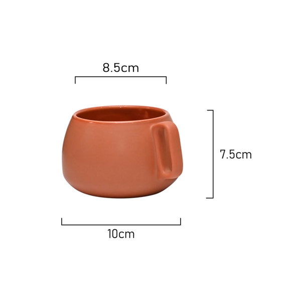 Measurements of Coffee Culture Set of 4 Ceramic Coffee and Tea Cup Terrance Matte Colour 450ml