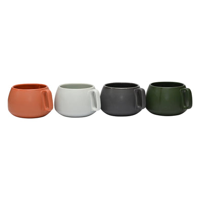 Coffee Culture Set of 4 Ceramic Coffee and Tea Cup Terrance Matte Colour 450ml