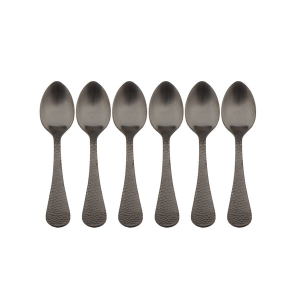Coffee Culture Set of 6 Stainless steel coffee Spoon with Black satin Design