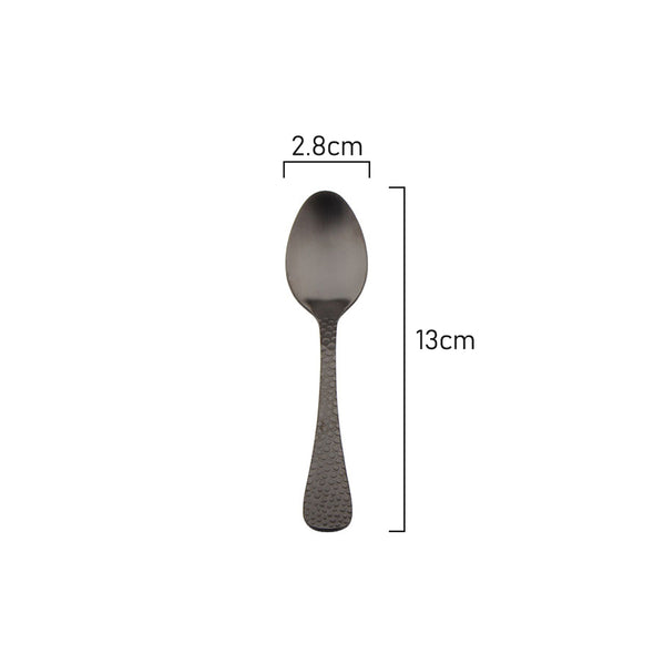 Measurements of Coffee Culture Set of 6 Stainless steel Tea Spoon with Black satin Design