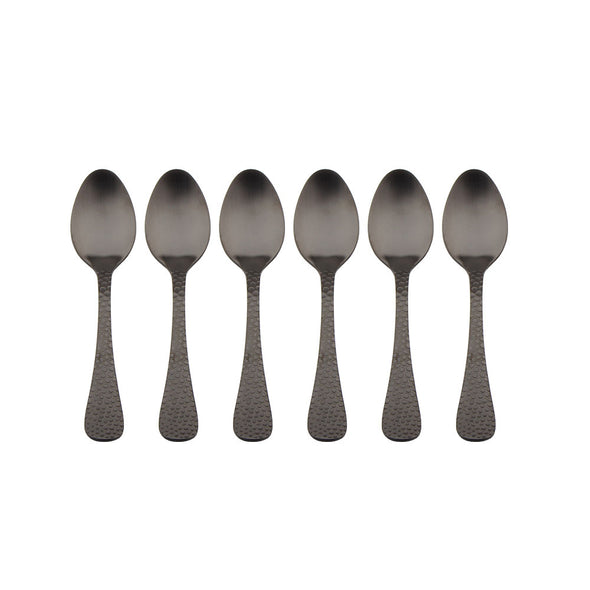 Coffee Culture Set of 6 Stainless steel Tea Spoon with Black satin Design