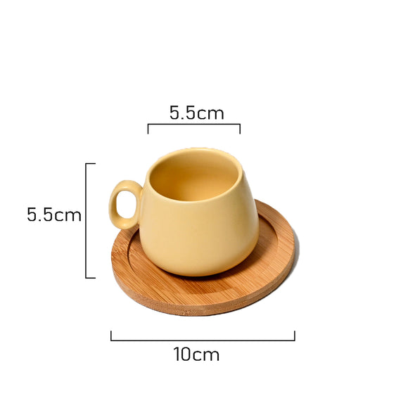 Measurements of Coffee Culture Espresso Cups with Coasters Matte Colour 90ml