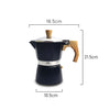 Measurements of Coffee Culture Black stove top coffee maker 9 espresso cup