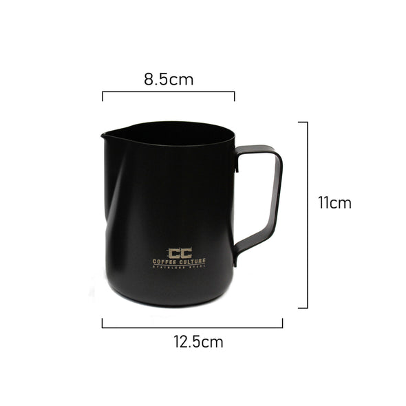 Coffee Culture Matte Black Milk Frothing Jug <br>Stainless Steel <br>600ml