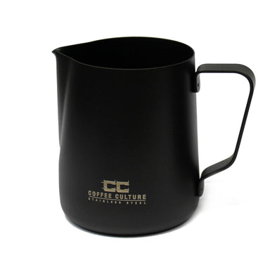 Coffee Culture black stainless steel milk frothing jug 600ml