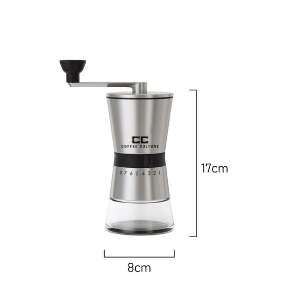 Measurements of Coffee Culture premium Hand Manual Burr Grinder