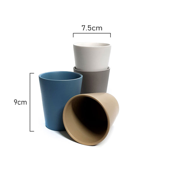 Measurements of Coffee Culture set of 4 Coffee and Tea Cup Matte Colour 220ml
