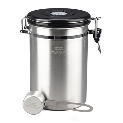 Coffee Culture Stainless Steel Coffee Storage Canister with CO2 release valve