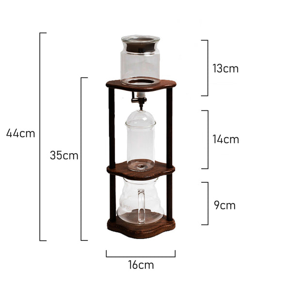 Coffee Culture Cold Drip Coffee Maker <br>350ml <br>Borosilicate Glass & Wooden Frame