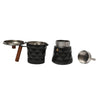 Coffee Culture black diamond stove top coffee maker with Acacia wood handle 6 cup 300ml