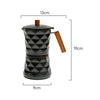 Measurement of Coffee Culture black diamond stove top coffee maker with Acacia wood handle 6 cup 300ml 