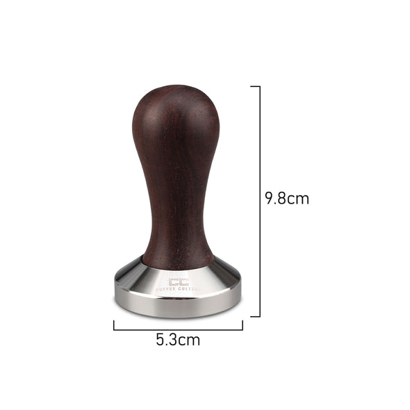 Measurements of Coffee Culture 53mm stainless Steel coffee Tamper with Ebony wood Handle