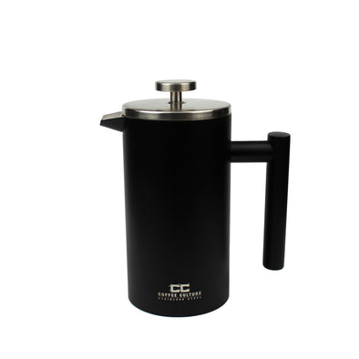 Coffee Culture black heavy stainless steel double wall french press plunger 800ml