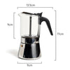 Measurement of Coffee Culture Borosilicate Glass induction compatible stove top coffee maker 4 cup 160ml with Stainless Steel Base