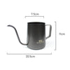 Measurements of Coffee Culture Black Goose Neck Pour Over Jug 600ml mad from quality Stainless Steel