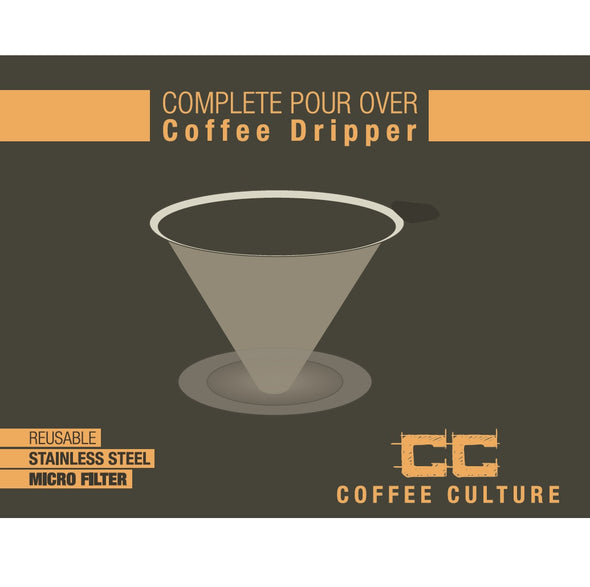 Coffee Culture Pour Over Filter/Dripper <br>Stainless Steel <br>2 cup