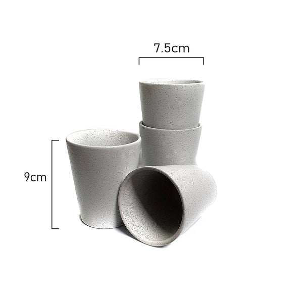 Measurements of Coffee Culture set of 4 Coffee and Tea Cup Reactive Stone 220ml