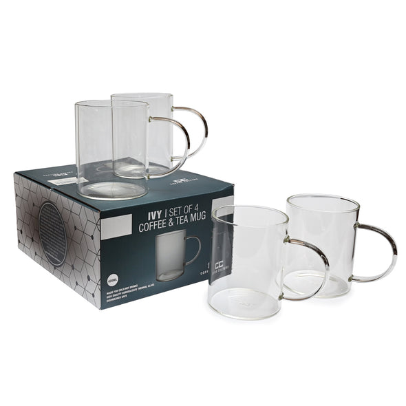 Coffee Culture Ivy set of 4 borosilicate glass mug 420ml