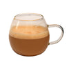 Coffee Culture Nova borosilicate glass mug filled with coffee