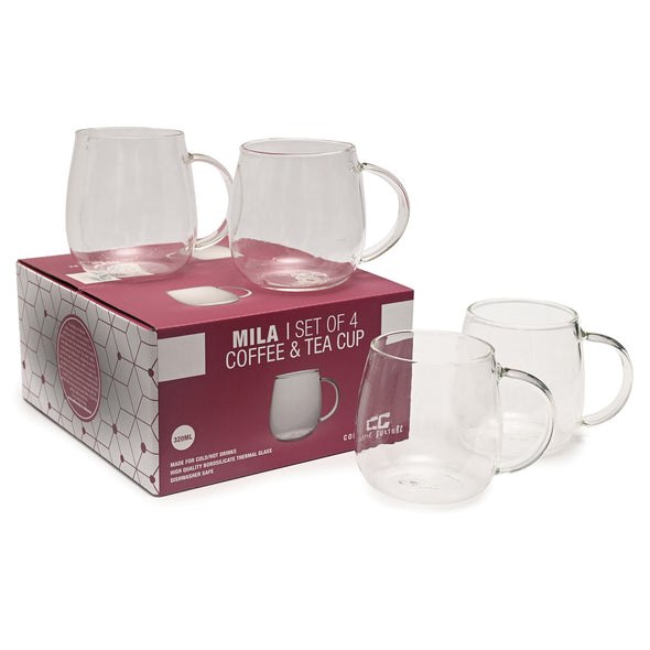 Coffee Culture Mila set of 4 borosilicate glass mug 320ml