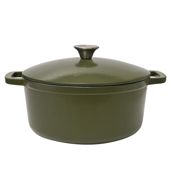Classica Olive Green Cast Iron Dutch Oven Suitable for all cook tops including induction