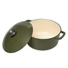 Classica Olive Green Cast Iron Dutch Oven  Enamel Coating Suitable for all cook tops including induction