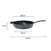 Measurement of Classica Warm Blue Cast Iron frypan Skillet with handle