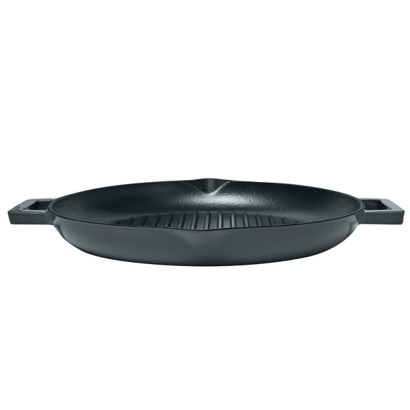 Classica Cast Iron Warm Blue Grill Pan with handles Suitable for all cook tops including induction