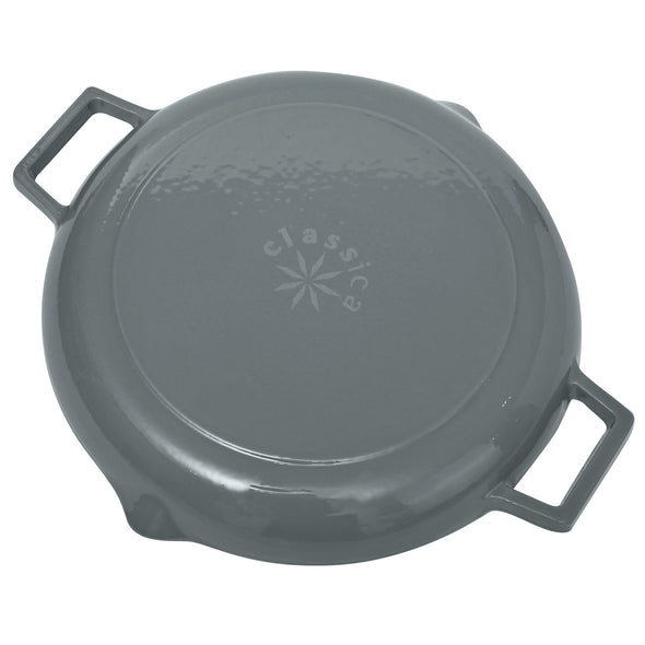 Classica Cast Iron Warm Blue Grill Pan with handles Suitable for all cook tops including induction