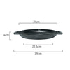 Measurements of Classica Cast Iron Warm Blue Grill Pan with handles