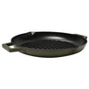 Classica Cast Iron Olive Green Grill Pan with handles Suitable for all cook tops including induction