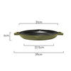 Measurements of Classica Cast Iron Olive Green Grill Pan with handles