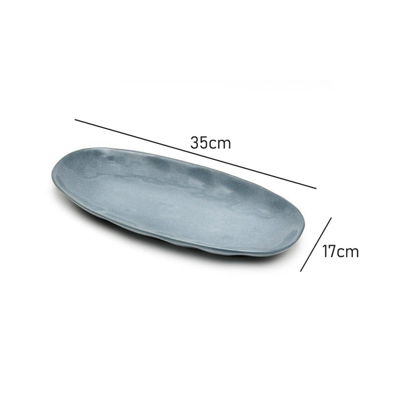 Measurements of St Clare Reactive Blue Oval Serving Plate
