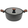 Classica Diamond Stone Black Forged Elegance 28cm casserole with lid suitable for all stove tops including induction