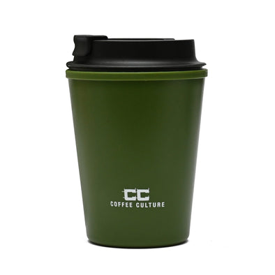 Coffee Culture Military Green Reusable Eco Double Wall Travel Cup 350ml