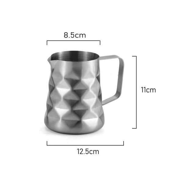 Measurement of Coffee Culture diamond stainless steel milk frothing jug 600ml