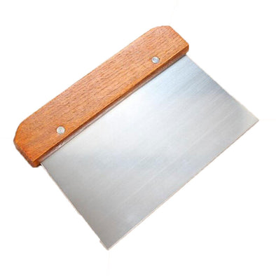 Stainless steel dough scraper with durable Wooden handle