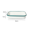 Measurement of St Clare Enamel White Baking Dish with green trim