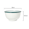 Measurements of St Clare 18cm Enamel White and Green Mixing Bowl