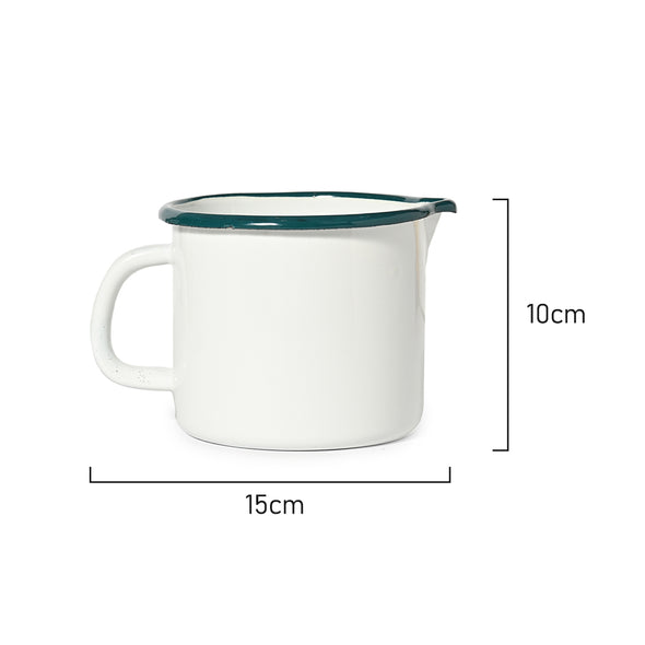 Measurements of St Clare Enamel White Measuring jug with green trim