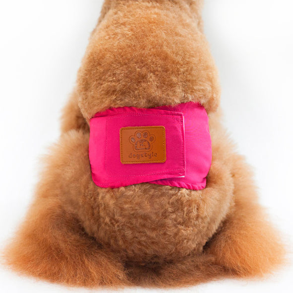 Furzone Medium pink Reusable Washable Male Dog Diaper for 34 to 38cm waistline