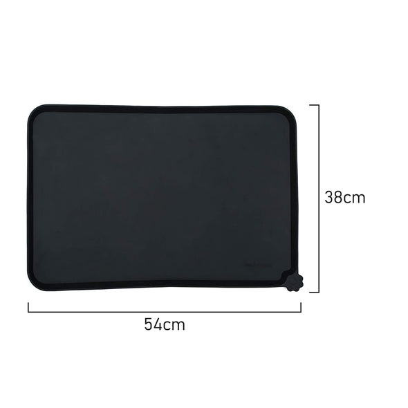 Measurements of Furzone Large black Silicone Waterproof Spillproof Pet Feeding Mat