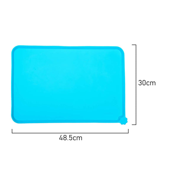 Measurements of Furzone small Blue Silicone Waterproof Spillproof Pet Feeding Mat