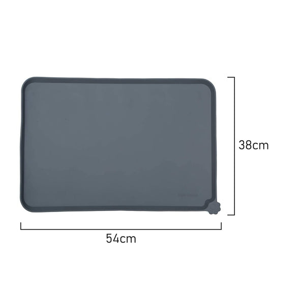 Measurements of Furzone Large grey Silicone Waterproof Spillproof Pet Feeding Mat