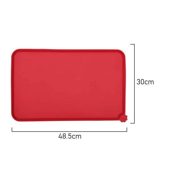Measurements of Furzone small Red Silicone Waterproof Spillproof Pet Feeding Mat